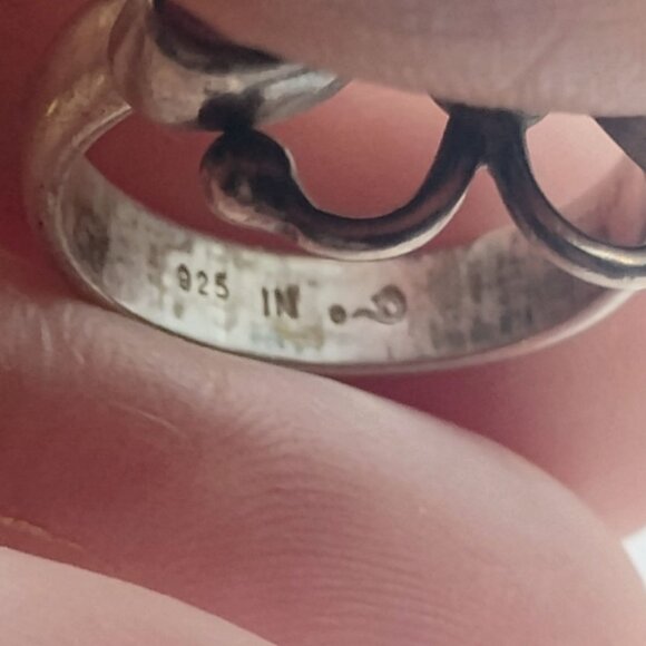 Southwest Style Sterling Silver Orange Spiny Oyster Shell Butterfly Ring Size 8 - Picture 6 of 7